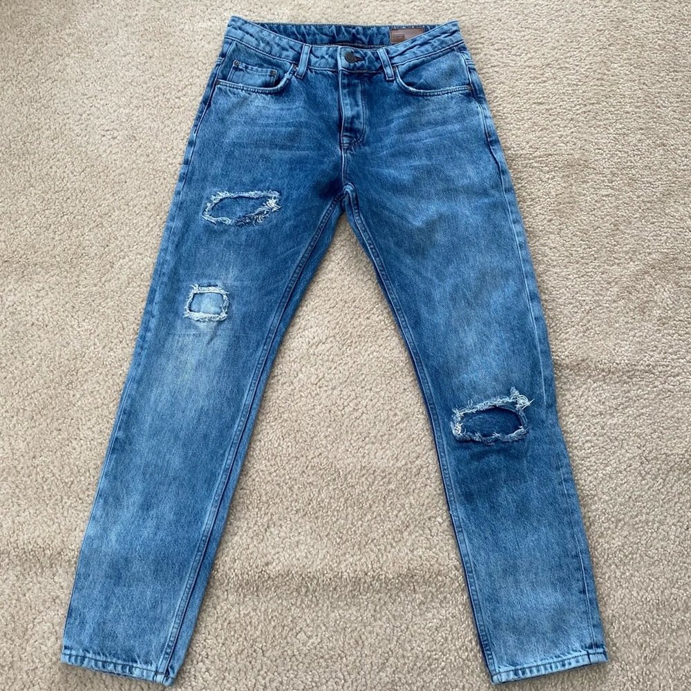 ASOS Distressed Button Fly Jeans